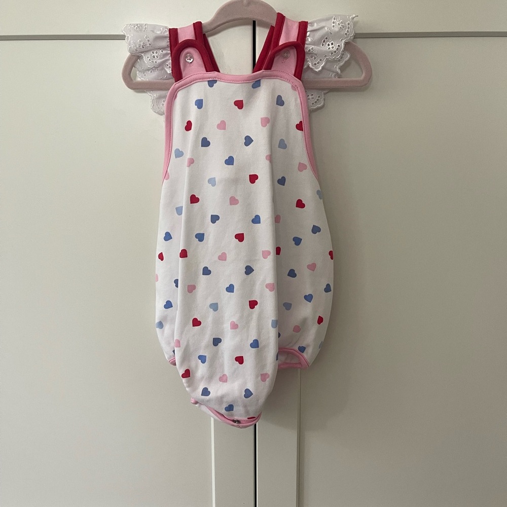 The Beaufort Bonnet Company Pink and Blue Heart One Piece